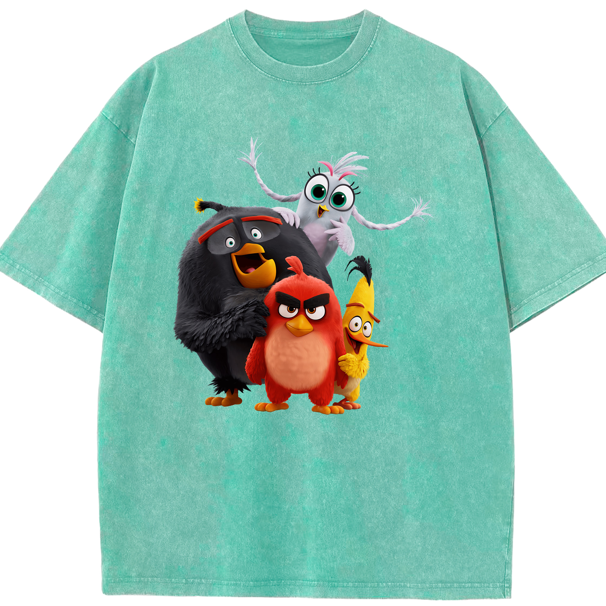 （画像用） Angry Birds アングリーバード 綿100% ヴィンテージ風 半袖Tシャツ（フロントプリント）